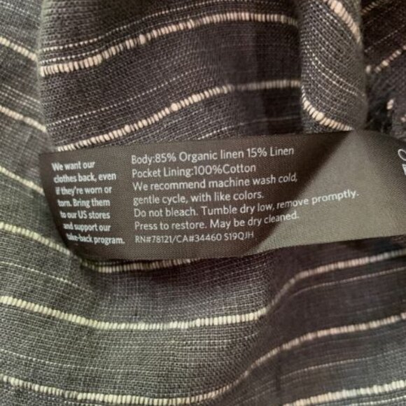 Eileen Fisher Organic Linen Scoop Neck Tunic Dress with Pockets PP/PTP - Picture 3 of 4